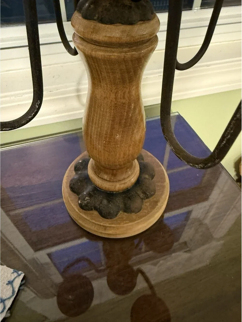 Vintage Homco Home Interiors Wood & Metal 5 Candle Holder Candelabra, MCM